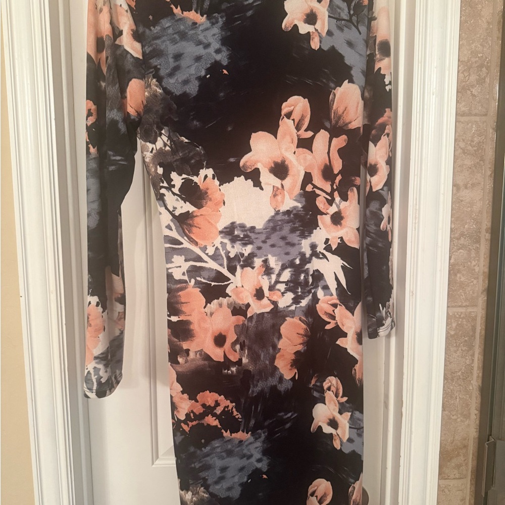Source Unknown Multicolor Floral Long Sleeve Dress - image 2